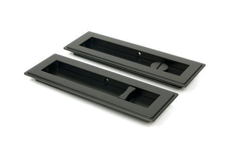 From The Anvil - Aged Bronze 175mm Art Deco Rectangular Pull - Privacy Set | Sku. 50120 | Trade Door Handles.