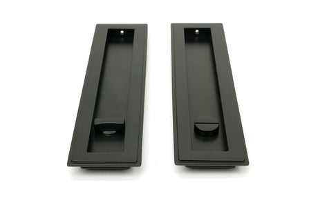 From The Anvil - Aged Bronze 250mm Art Deco Rectangular Pull - Privacy Set | Sku. 50121 | Trade Door Handles.