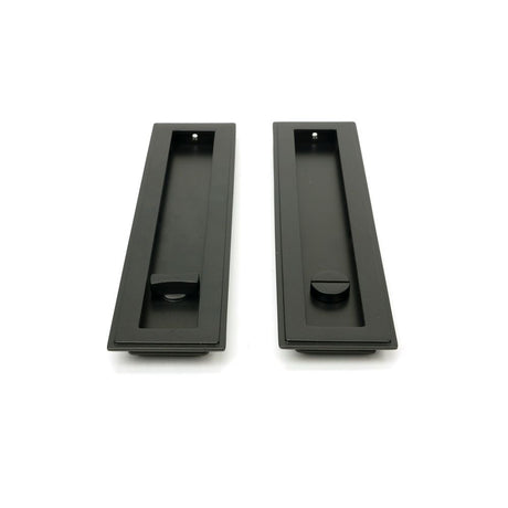 From The Anvil - Aged Bronze 250mm Art Deco Rectangular Pull - Privacy Set | Sku. 50121 | Trade Door Handles.
