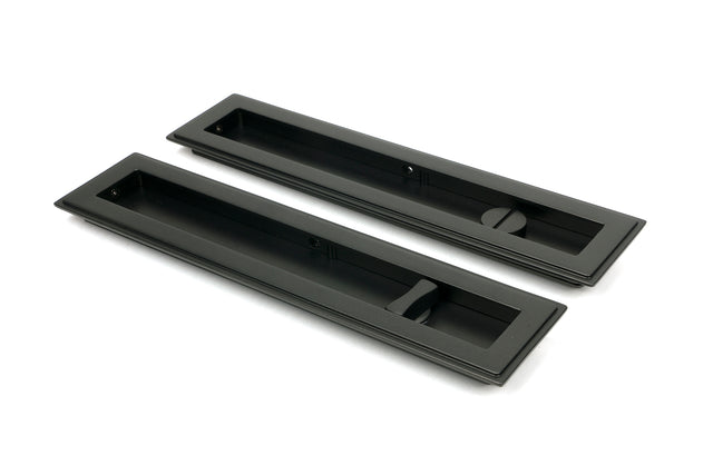 From The Anvil - Aged Bronze 250mm Art Deco Rectangular Pull - Privacy Set | Sku. 50121 | Trade Door Handles.