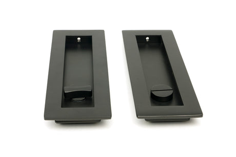 From The Anvil - Aged Bronze 175mm Plain Rectangular Pull - Privacy Set | Sku. 50122 | Trade Door Handles.