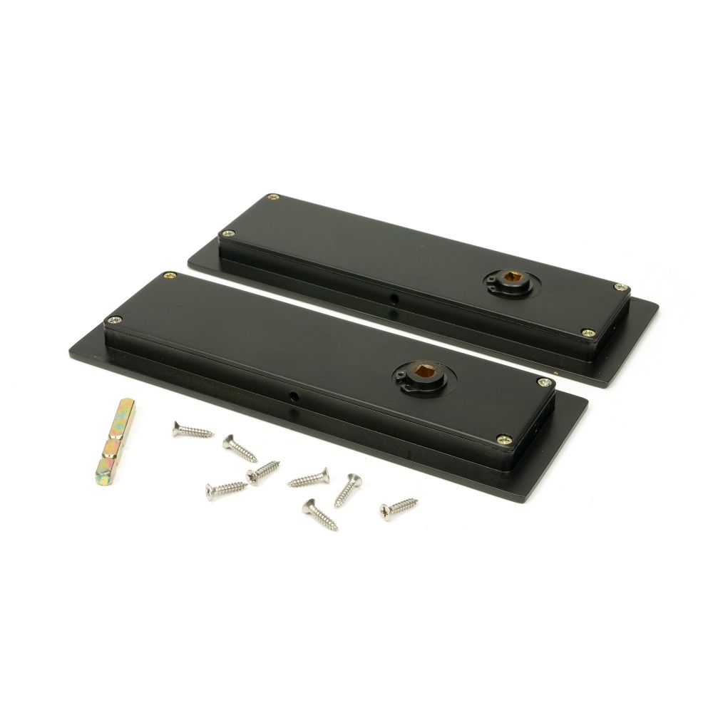 From The Anvil - Aged Bronze 175mm Plain Rectangular Pull - Privacy Set | Sku. 50122 | Trade Door Handles.