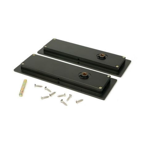 From The Anvil - Aged Bronze 175mm Plain Rectangular Pull - Privacy Set | Sku. 50122 | Trade Door Handles.