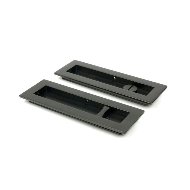 From The Anvil - Aged Bronze 175mm Plain Rectangular Pull - Privacy Set | Sku. 50122 | Trade Door Handles.