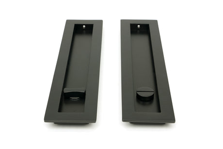 From The Anvil - Aged Bronze 250mm Plain Rectangular Pull - Privacy Set | Sku. 50123 | Trade Door Handles.