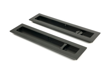 From The Anvil - Aged Bronze 250mm Plain Rectangular Pull - Privacy Set | Sku. 50123 | Trade Door Handles.
