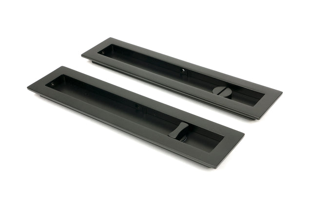From The Anvil - Aged Bronze 250mm Plain Rectangular Pull - Privacy Set | Sku. 50123 | Trade Door Handles.