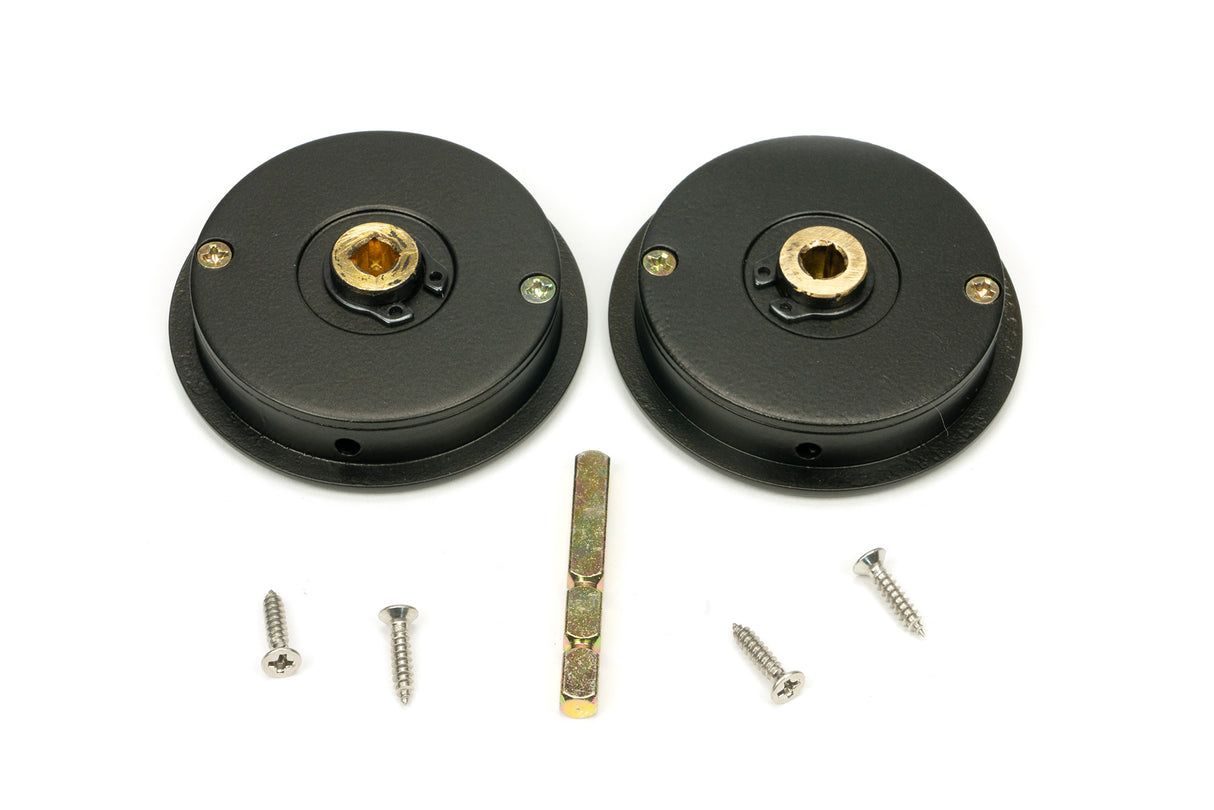 From The Anvil - Aged Bronze 60mm Art Deco Round Pull - Privacy Set | Sku. 50128 | Trade Door Handles.