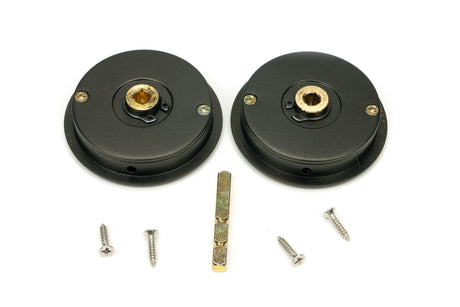 From The Anvil - Aged Bronze 60mm Art Deco Round Pull - Privacy Set | Sku. 50128 | Trade Door Handles.