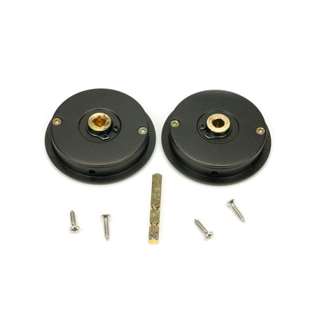 From The Anvil - Aged Bronze 60mm Art Deco Round Pull - Privacy Set | Sku. 50128 | Trade Door Handles.