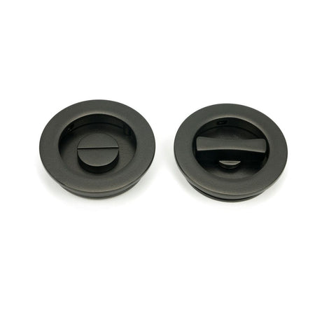 From The Anvil - Aged Bronze 60mm Plain Round Pull - Privacy Set | Sku. 50130 | Trade Door Handles.