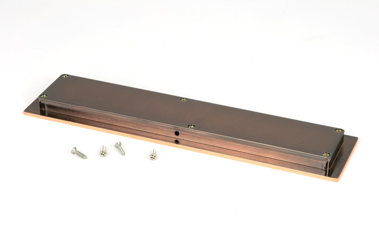 From The Anvil - Polished Bronze 250mm Plain Rectangular Pull | Sku. 50137 | Trade Door Handles.