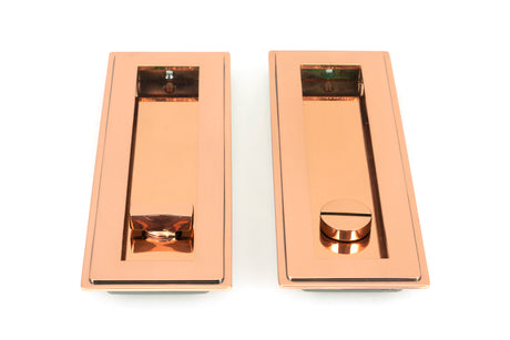 From The Anvil - Polished Bronze 175mm Art Deco Rectangular Pull -Privacy Set | Sku. 50138 | Trade Door Handles.