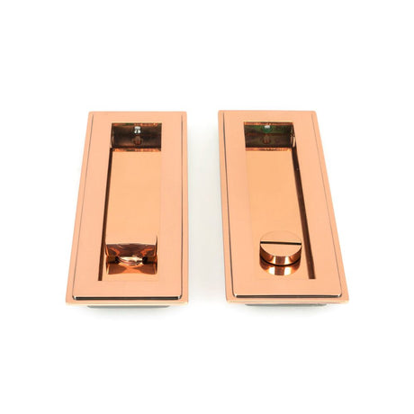 From The Anvil - Polished Bronze 175mm Art Deco Rectangular Pull -Privacy Set | Sku. 50138 | Trade Door Handles.