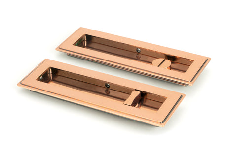From The Anvil - Polished Bronze 175mm Art Deco Rectangular Pull -Privacy Set | Sku. 50138 | Trade Door Handles.