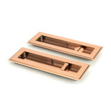 From The Anvil - Polished Bronze 175mm Art Deco Rectangular Pull -Privacy Set | Sku. 50138 | Trade Door Handles.