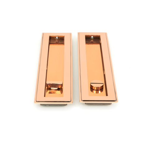 From The Anvil - Polished Bronze 250mm Art Deco Rectangular Pull -Privacy Set | Sku. 50139 | Trade Door Handles.