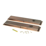 From The Anvil - Polished Bronze 250mm Art Deco Rectangular Pull -Privacy Set | Sku. 50139 | Trade Door Handles.