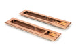 From The Anvil - Polished Bronze 250mm Art Deco Rectangular Pull -Privacy Set | Sku. 50139 | Trade Door Handles.