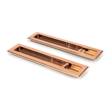 From The Anvil - Polished Bronze 250mm Art Deco Rectangular Pull -Privacy Set | Sku. 50139 | Trade Door Handles.