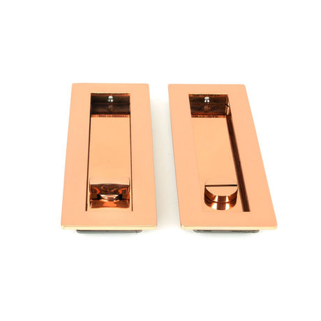 From The Anvil - Polished Bronze 175mm Plain Rectangular Pull - Privacy Set | Sku. 50140 | Trade Door Handles.