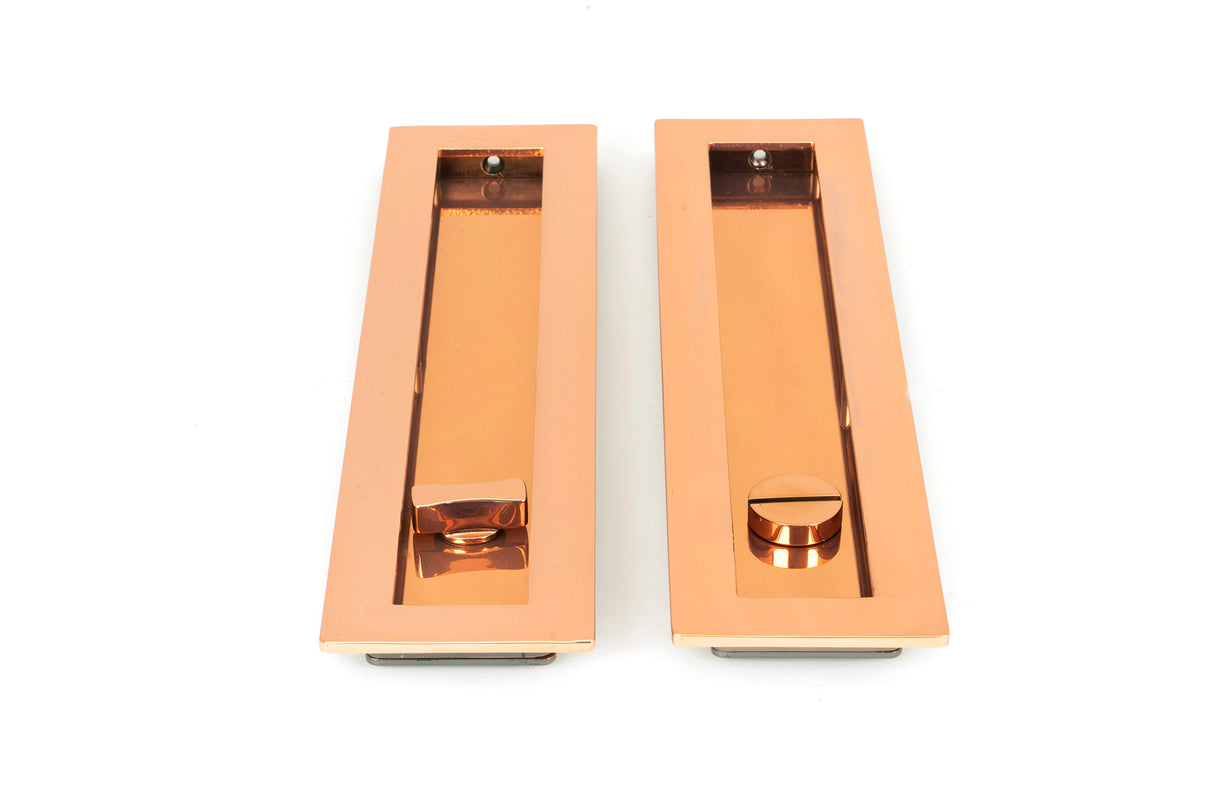 From The Anvil - Polished Bronze 250mm Plain Rectangular Pull - Privacy Set | Sku. 50141 | Trade Door Handles.