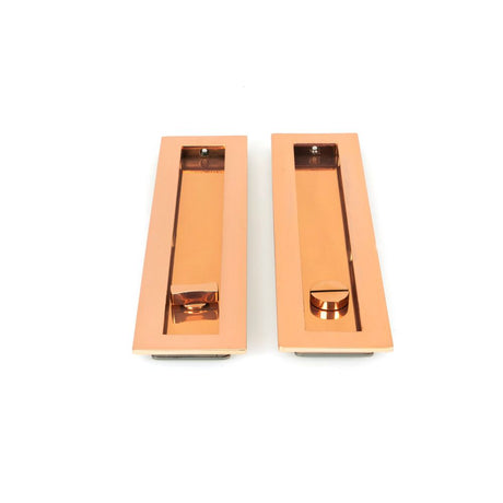 From The Anvil - Polished Bronze 250mm Plain Rectangular Pull - Privacy Set | Sku. 50141 | Trade Door Handles.