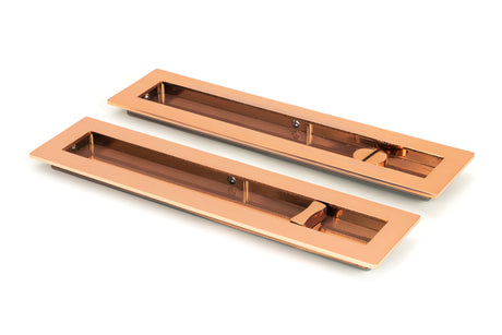 From The Anvil - Polished Bronze 250mm Plain Rectangular Pull - Privacy Set | Sku. 50141 | Trade Door Handles.