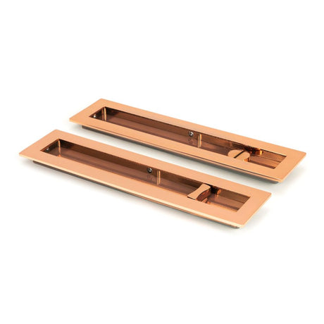 From The Anvil - Polished Bronze 250mm Plain Rectangular Pull - Privacy Set | Sku. 50141 | Trade Door Handles.