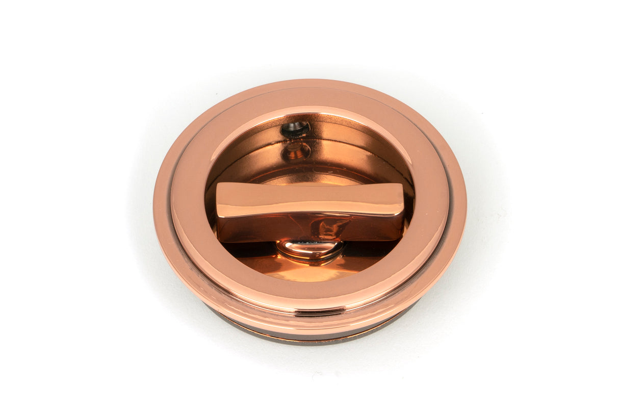 From The Anvil - Polished Bronze 60mm Art Deco Round Pull - Privacy Set | Sku. 50146 | Trade Door Handles.