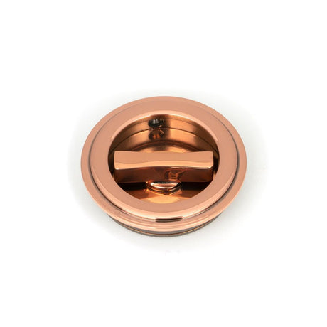 From The Anvil - Polished Bronze 60mm Art Deco Round Pull - Privacy Set | Sku. 50146 | Trade Door Handles.