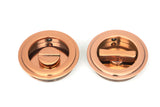 From The Anvil - Polished Bronze 60mm Art Deco Round Pull - Privacy Set | Sku. 50146 | Trade Door Handles.