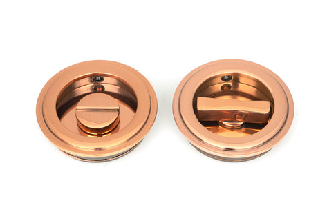 From The Anvil - Polished Bronze 60mm Art Deco Round Pull - Privacy Set | Sku. 50146 | Trade Door Handles.
