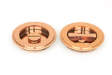 From The Anvil - Polished Bronze 75mm Art Deco Round Pull - Privacy Set | Sku. 50147 | Trade Door Handles.