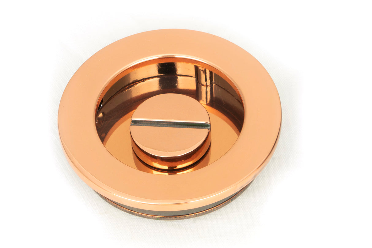 From The Anvil - Polished Bronze 60mm Plain Round Pull - Privacy Set | Sku. 50148 | Trade Door Handles.
