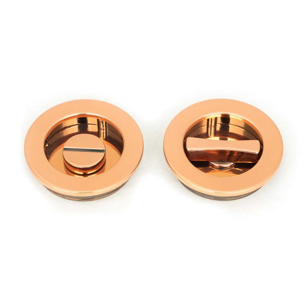 From The Anvil - Polished Bronze 60mm Plain Round Pull - Privacy Set | Sku. 50148 | Trade Door Handles.