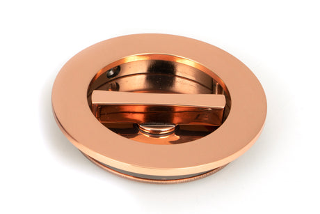 From The Anvil - Polished Bronze 75mm Plain Round Pull - Privacy Set | Sku. 50149 | Trade Door Handles.