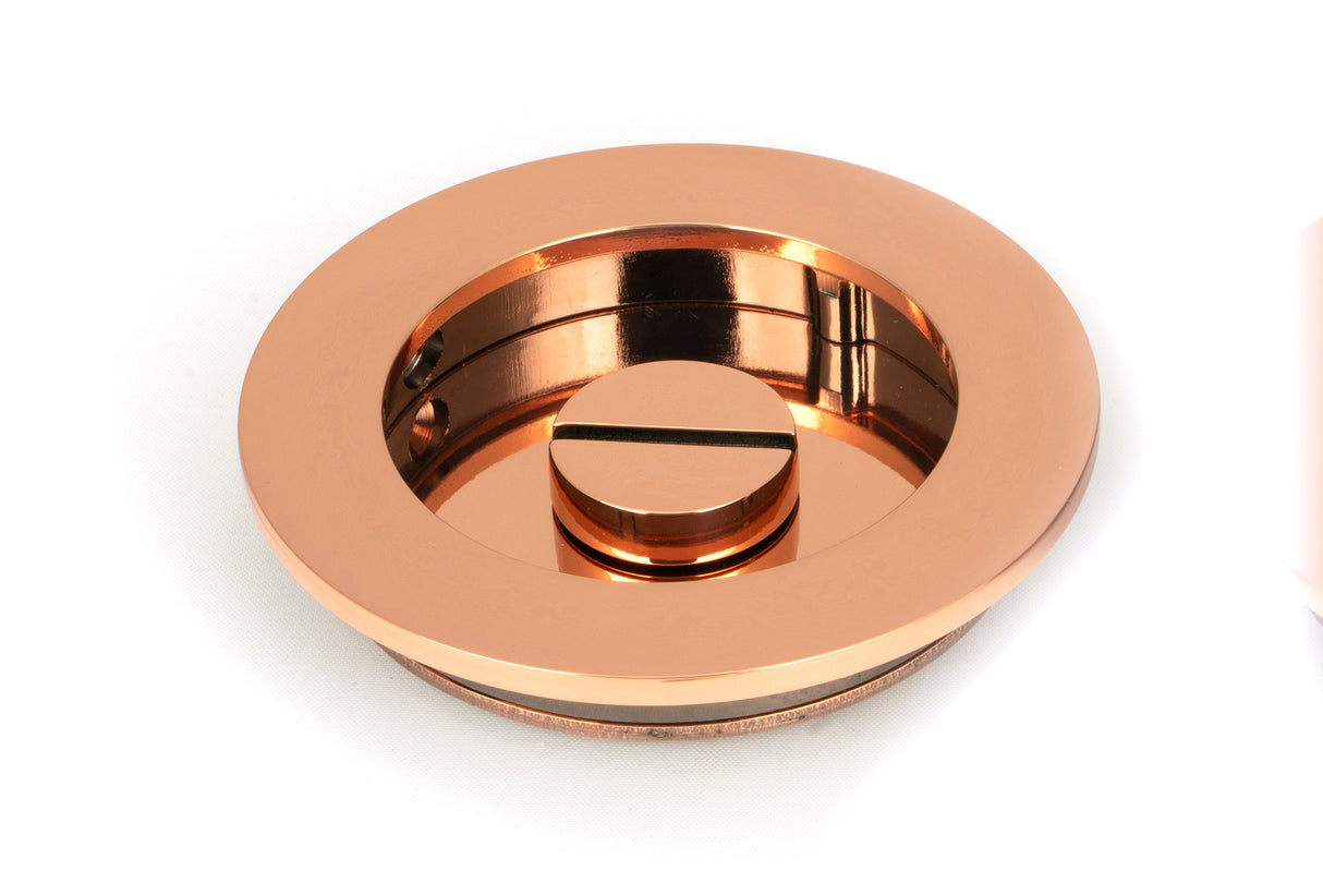 From The Anvil - Polished Bronze 75mm Plain Round Pull - Privacy Set | Sku. 50149 | Trade Door Handles.