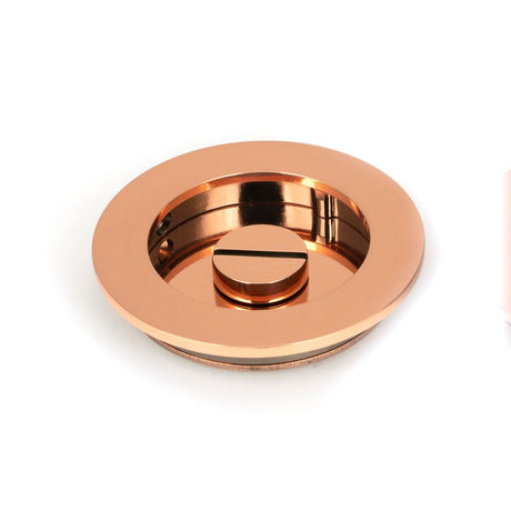 From The Anvil - Polished Bronze 75mm Plain Round Pull - Privacy Set | Sku. 50149 | Trade Door Handles.