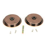 From The Anvil - Polished Bronze 75mm Plain Round Pull - Privacy Set | Sku. 50149 | Trade Door Handles.