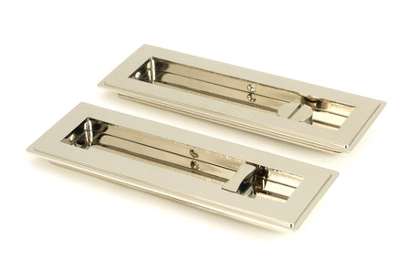 From The Anvil - Polished Nickel 175mm Art Deco Rectangular Pull -Privacy Set | Sku. 50156 | Trade Door Handles.