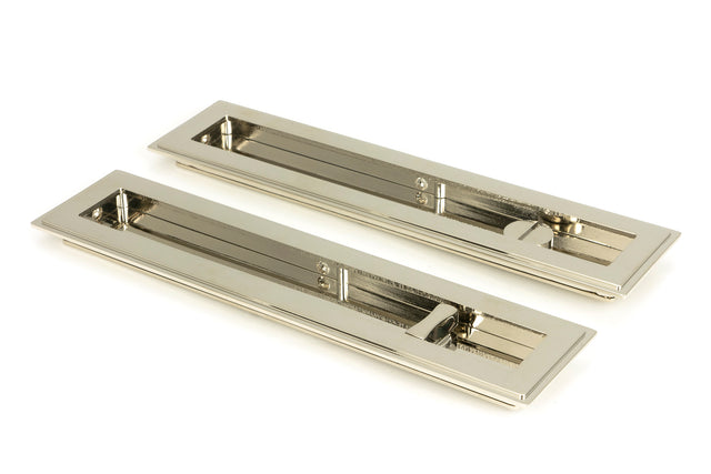 From The Anvil - Polished Nickel 250mm Art Deco Rectangular Pull -Privacy Set | Sku. 50157 | Trade Door Handles.