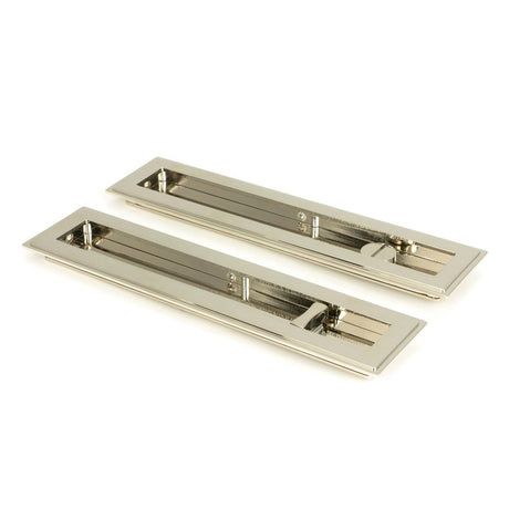 From The Anvil - Polished Nickel 250mm Art Deco Rectangular Pull -Privacy Set | Sku. 50157 | Trade Door Handles.