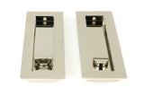 From The Anvil - Polished Nickel 175mm Plain Rectangular Pull - Privacy Set | Sku. 50158 | Trade Door Handles.