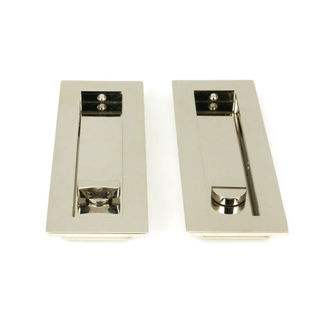 From The Anvil - Polished Nickel 175mm Plain Rectangular Pull - Privacy Set | Sku. 50158 | Trade Door Handles.