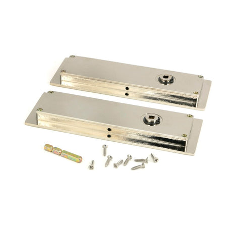 From The Anvil - Polished Nickel 175mm Plain Rectangular Pull - Privacy Set | Sku. 50158 | Trade Door Handles.