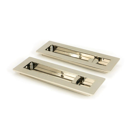 From The Anvil - Polished Nickel 175mm Plain Rectangular Pull - Privacy Set | Sku. 50158 | Trade Door Handles.