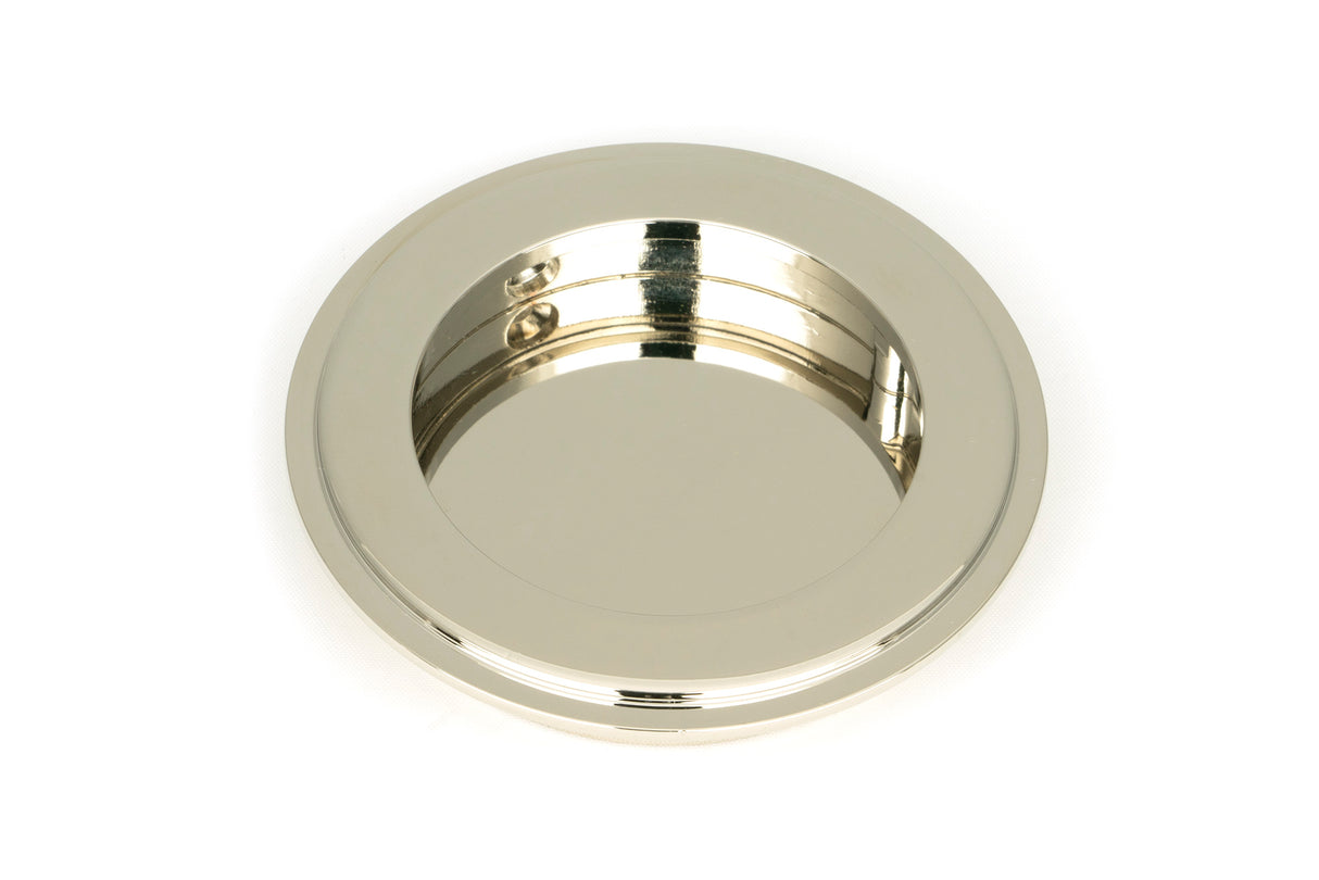 From The Anvil - Polished Nickel 75mm Art Deco Round Pull | Sku. 50161 | Trade Door Handles.
