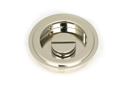 From The Anvil - Polished Nickel 60mm Art Deco Round Pull - Privacy Set | Sku. 50164 | Trade Door Handles.