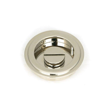 From The Anvil - Polished Nickel 60mm Art Deco Round Pull - Privacy Set | Sku. 50164 | Trade Door Handles.